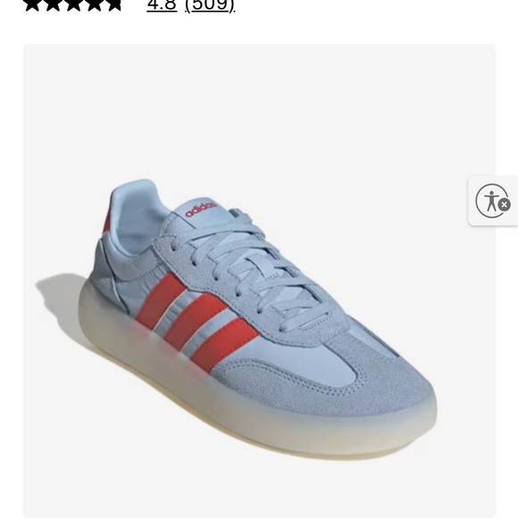 Adidas Light Blue and Red Casual Sneakers - Picture 2 of 8